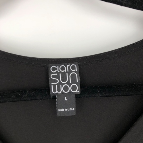 Clara Sun Woo Womens Top Size Large Office Career Capsule Basic V Neck 3/4 - Picture 2 of 10